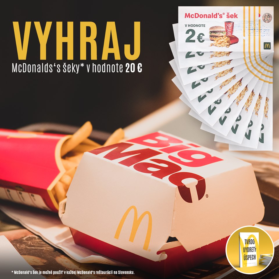 Vyhrajte McDonald’s šeky v hodnote 20 €