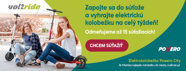 Súťaž s Voltride.sk o elektrickú kolobežku na týždeň