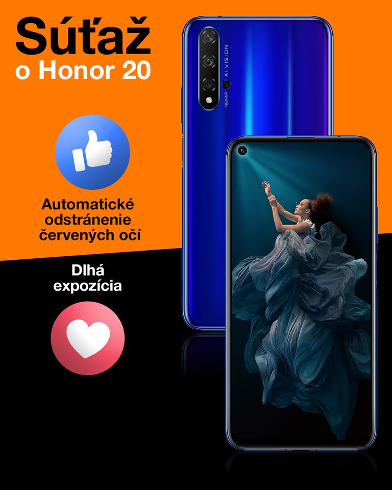 Súťaž o smartfón Honor 20