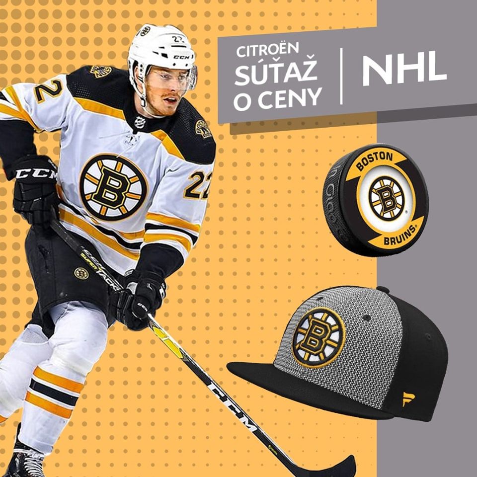 Súťaž o podpísanú šiltovku alebo puk hokejového tímu Boston Bruins