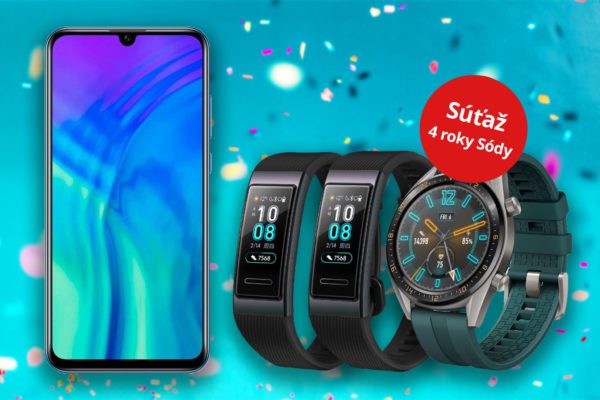 Súťaž o Honor 20 Lite, hodinky Huawei Watch GT2 a 2x fitnes náramok Huawei Band 3 Pro