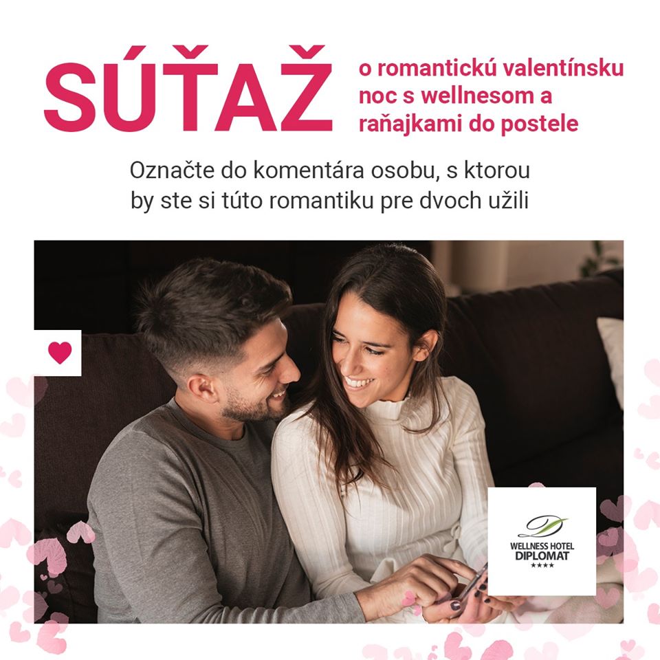 Súťaž o romantickú valentínsku noc vo Wellness Hotel Diplomat