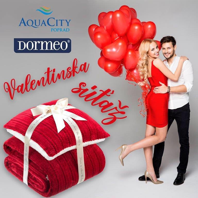 Vyhrajte valentínsky balíček so vstupenkami do AquaCity Poprad a hrejivý set Dormeo