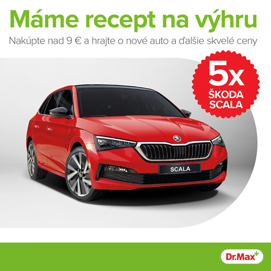 Súťaž s Dr.Max o 5 automobilov značky ŠKODA SCALA