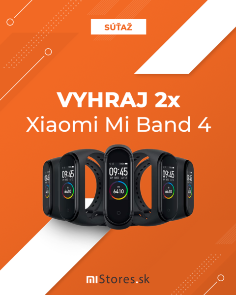 Súťaž o 2x fitness náramok Xiaomi Mi Band 4