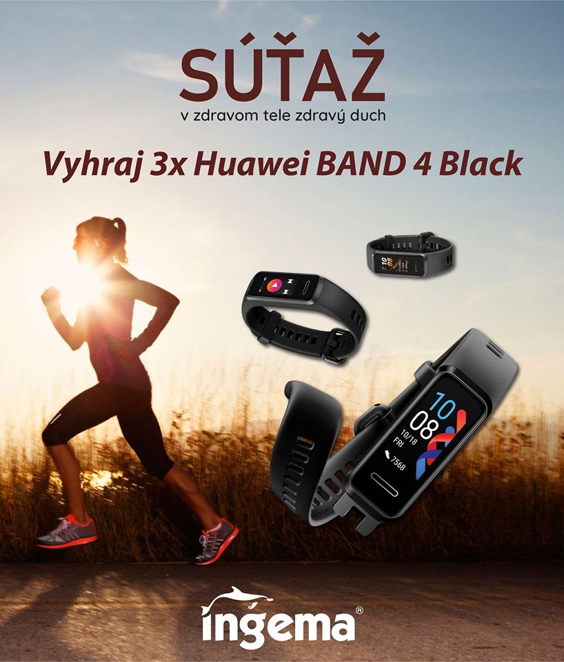 Súťaž o 3x fit náramok Huawei BAND 4 Black