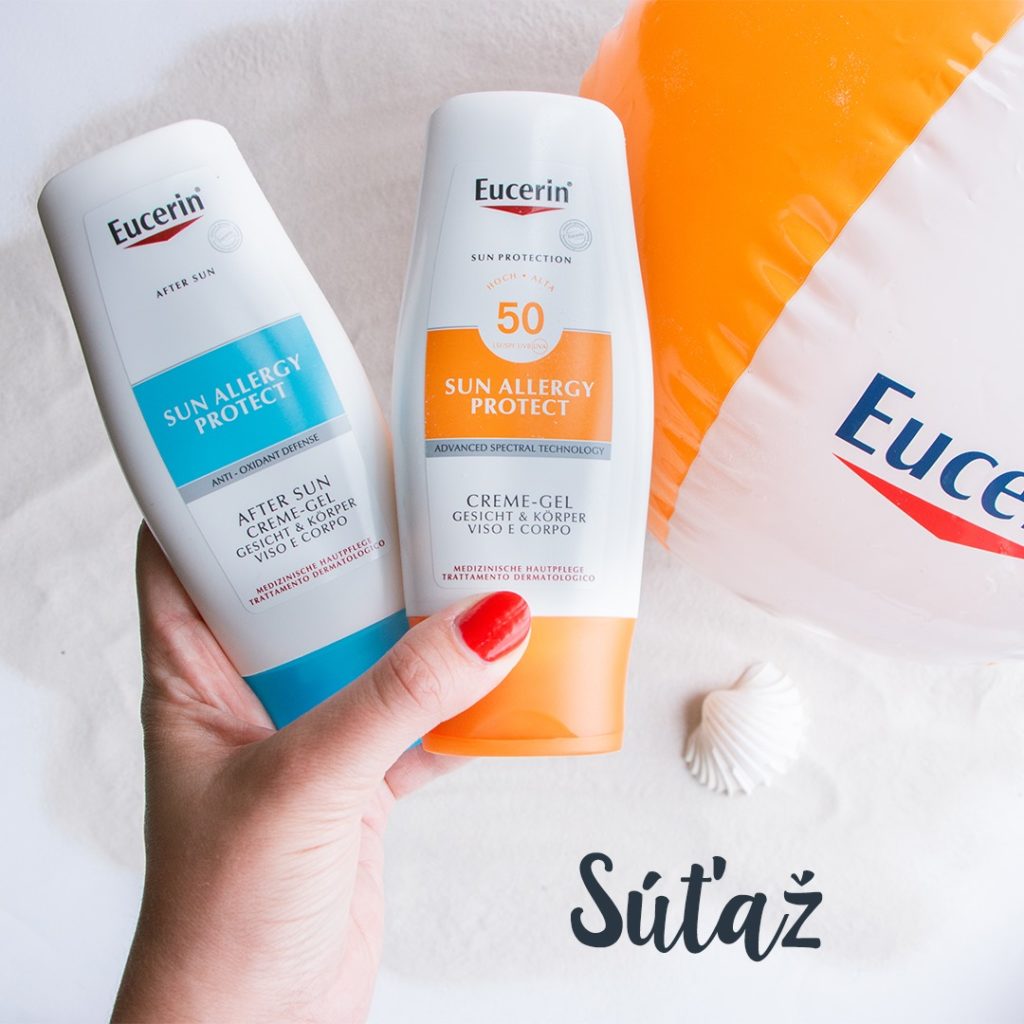 Súťaž o Eucerin Krémový gél na opaľovanie Sun Allergy Protect a gél po opaľovaní Sensitive Relief