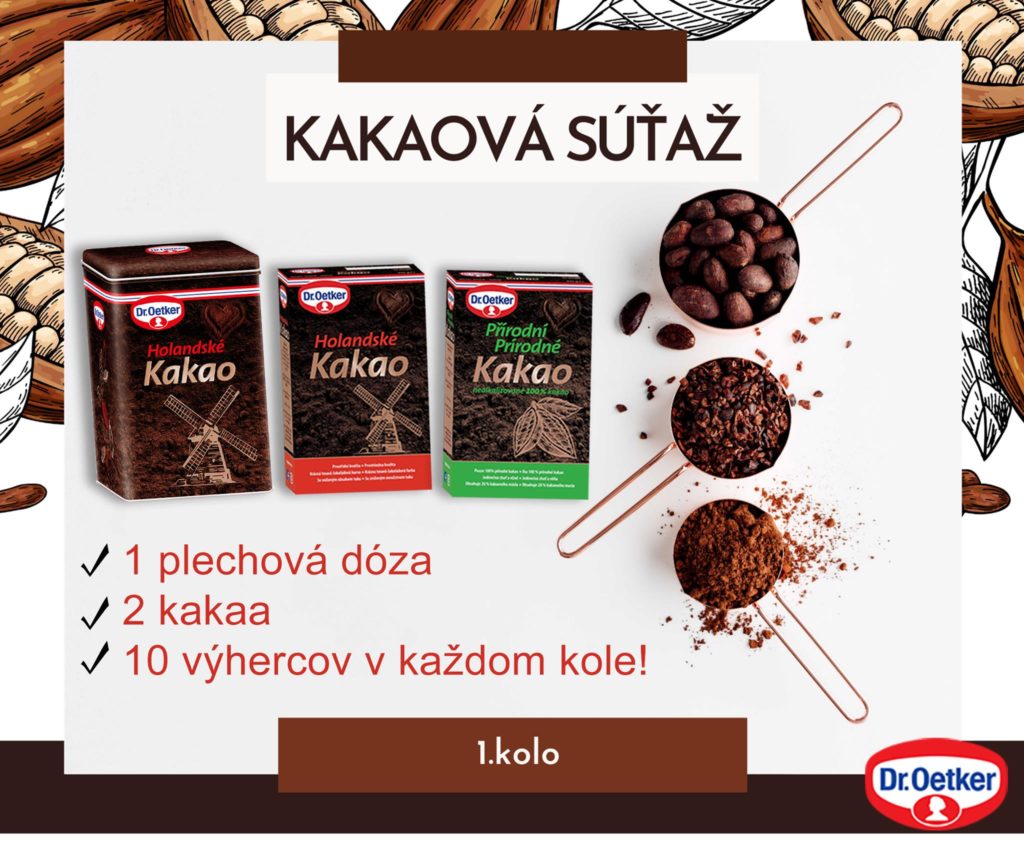 Súťaž o plechovú dózu na kakao Dr. Oetker spolu s 2 kakaami