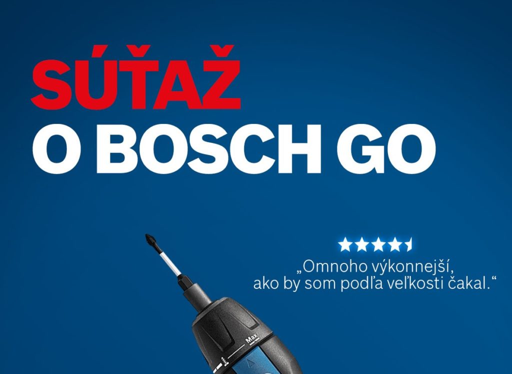 Súťaž o aku skrutkovač Bosch GO