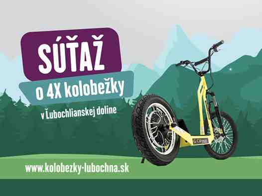 Súťaž o 4x kolobežky na 2hod v hodnote 80€