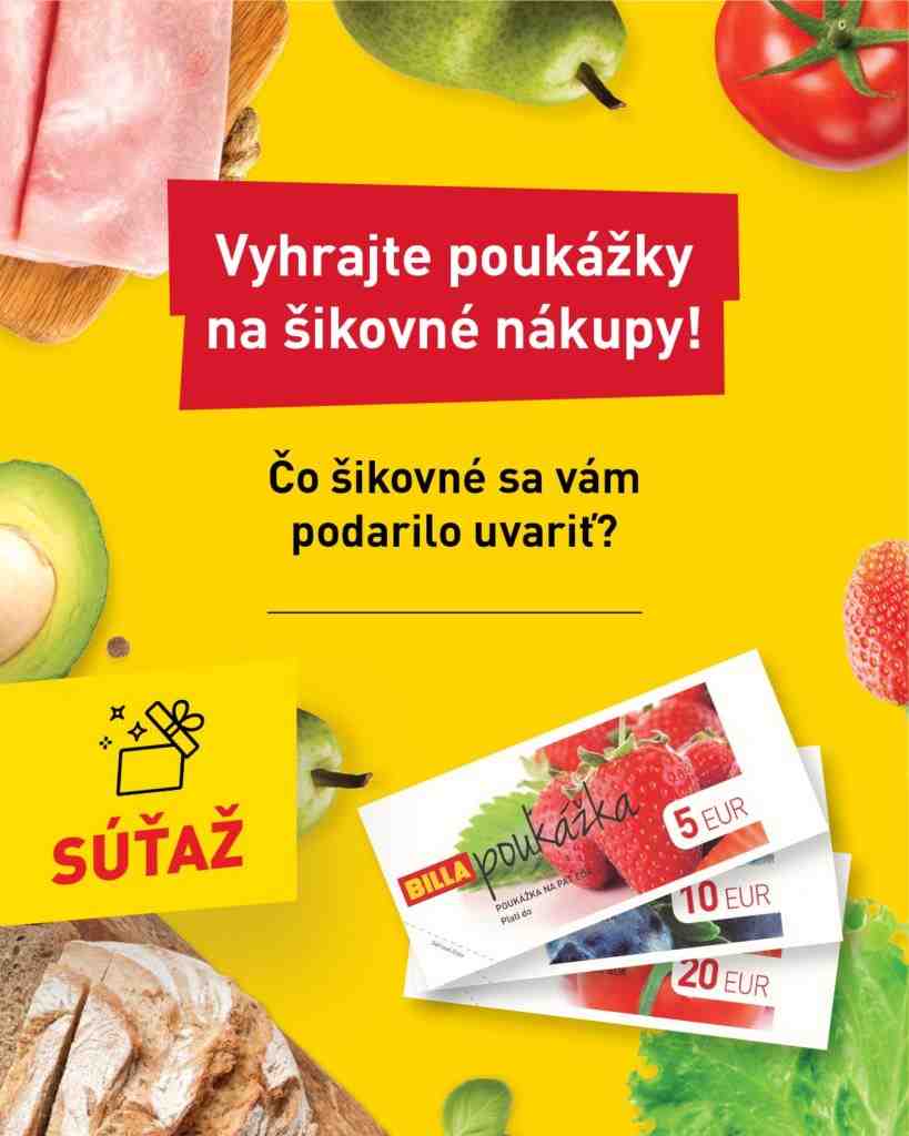 Súťaž o BILLA poukážky na šikovné nákupy v hodnote 30€