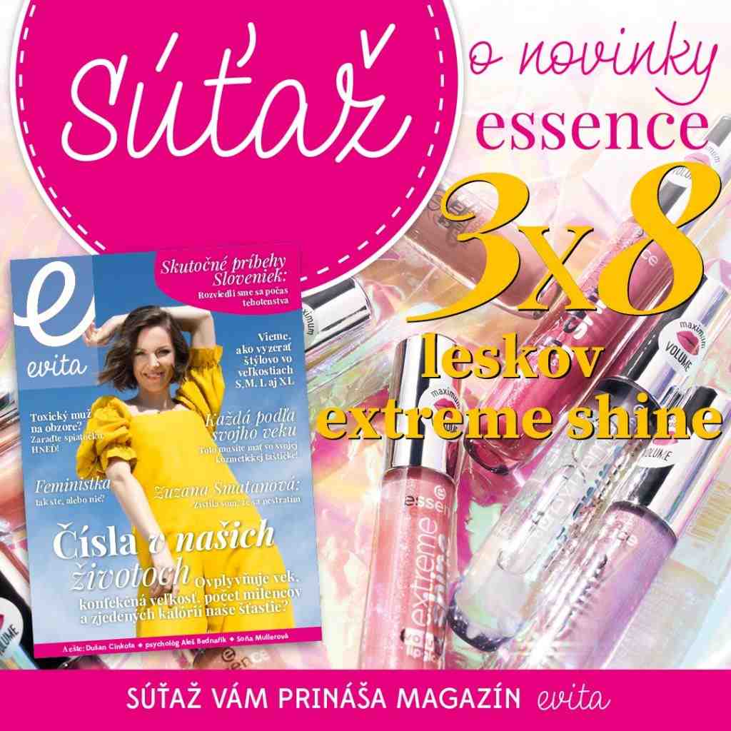 Súťaž o 3x 8 leskov essence cosmetics