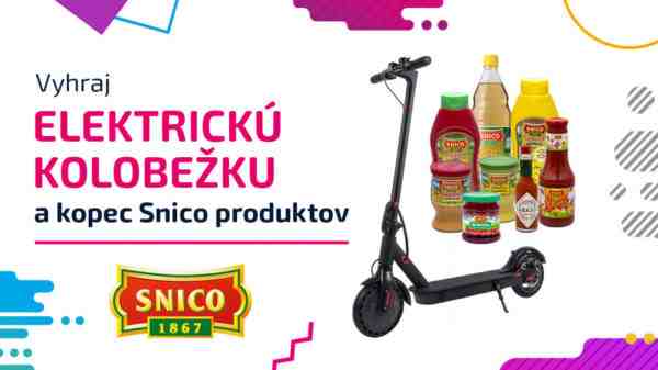 Súťaž o elektrickú kolobežku a kopec SNICO produktov