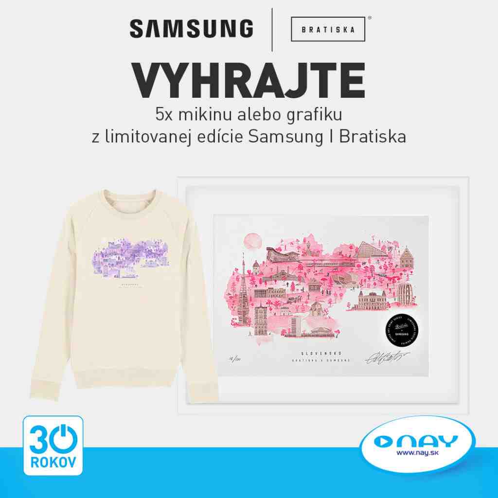 Vyhrajte jednu z 5 mikín s unikátnou grafikou Samsung Bratiska