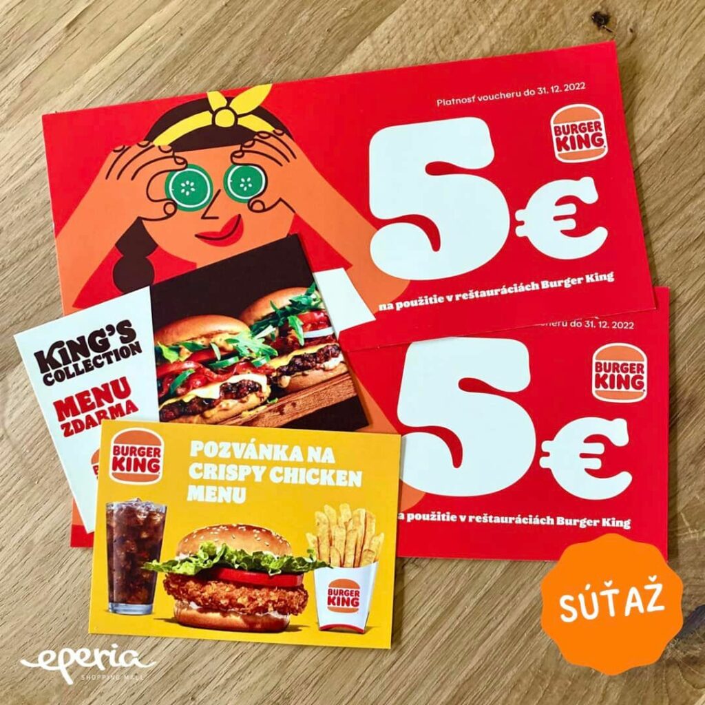 Súťaž o balíček poukážok na chutné menu z Burger Kingu