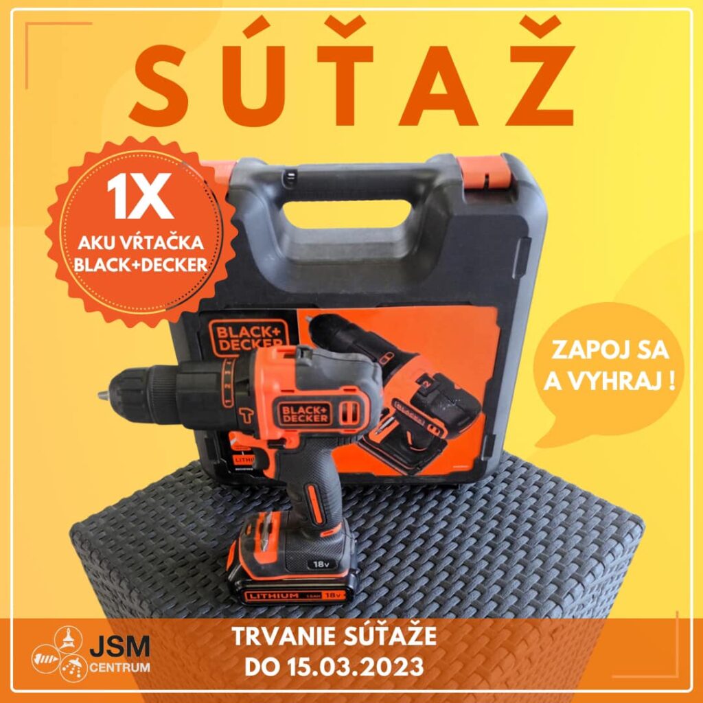 Súťaž o aku vŕtačku BLACK+DECKER