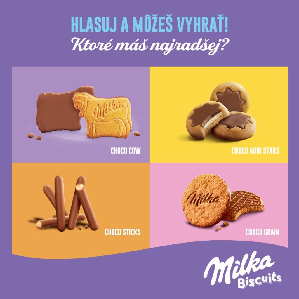 Súťaž o veľký balíček čokolád a sušienok Milka