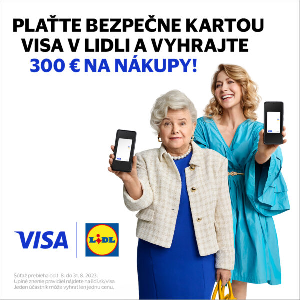 Plaťte kartou Visa a vyhrajte 300 € na nákupy v Lidli