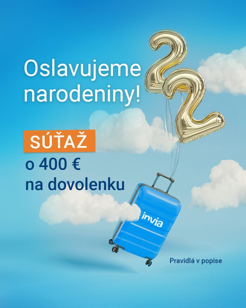 Poukaz na dovolenku s Invia v hodnote 400 € na zájazd podľa vlastného výberu