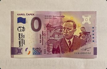 Súťaž o 0€ bankovku s pečiatkou Karel Čapek