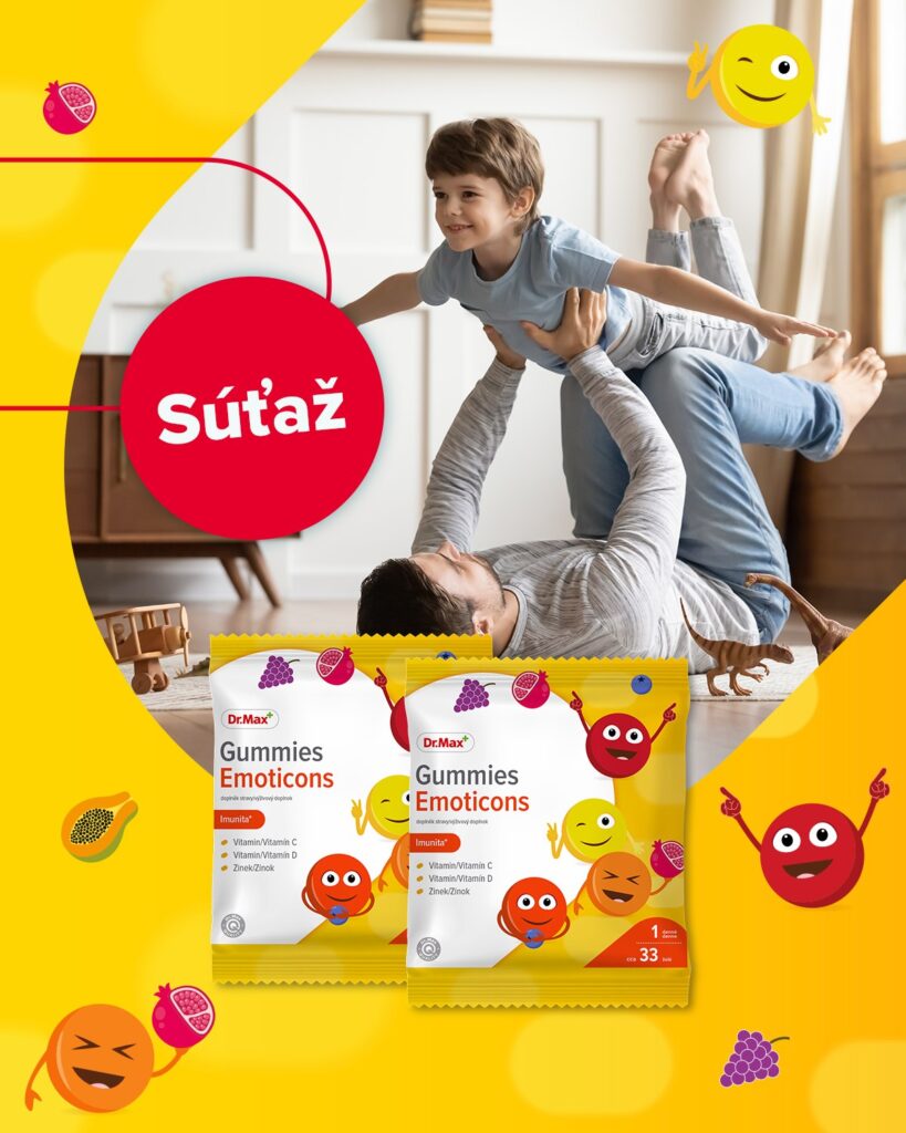 Súťaž o vitamíny pre deti od 3 rokov značky Dr. Max Gummies Emoticons