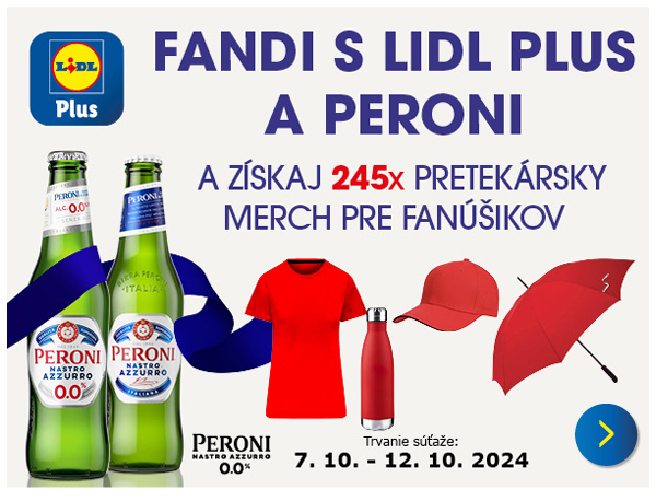 Vyhraj s Peroni a Lidl Plus pretekársky merch