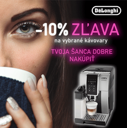 10% zľava na vybrané kávovary Delonghi