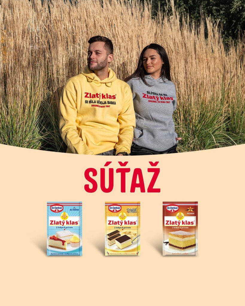 Súťažte o mikinu Zlatý klas a balíček produktov Zlatý klas Dr. Oetker