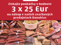 Súťaž o 3 poukážky na nákup v značkových predajniach Danubius v cene 25 Eur